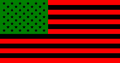 דגל המיעוט השחור האמריקני; נועד להזכיר ללבנים במועצות הברית שיש גם שחורים במדינתם, ושהם יודעים לעשות יותר מהיפ-הופ וסחר בסמים.