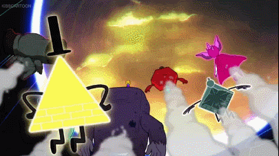 File:Bill Cipher & pals setting to go to the world's corners!.gif