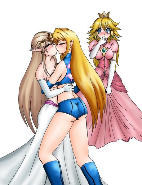 Archivo:Samus x Zelda and Peach by Karosu Maker 2.jpg