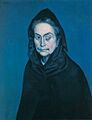Autorretrato de su periodo azul, muestra de que su ego y su visión de sí mismo estaban muy equivocados; en esos tiempos Picasso era más feo