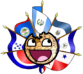 Incicito centeroamericano, con las banderas centroamericanas de fondo