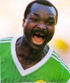 La estrella nigeriana de fútbol Mobete Otepego se convirtió en el deportista africano más joven de las Olimpíadas al participar en Atlántida 96 con apenas 26 16 años (esta foto data de 1993).