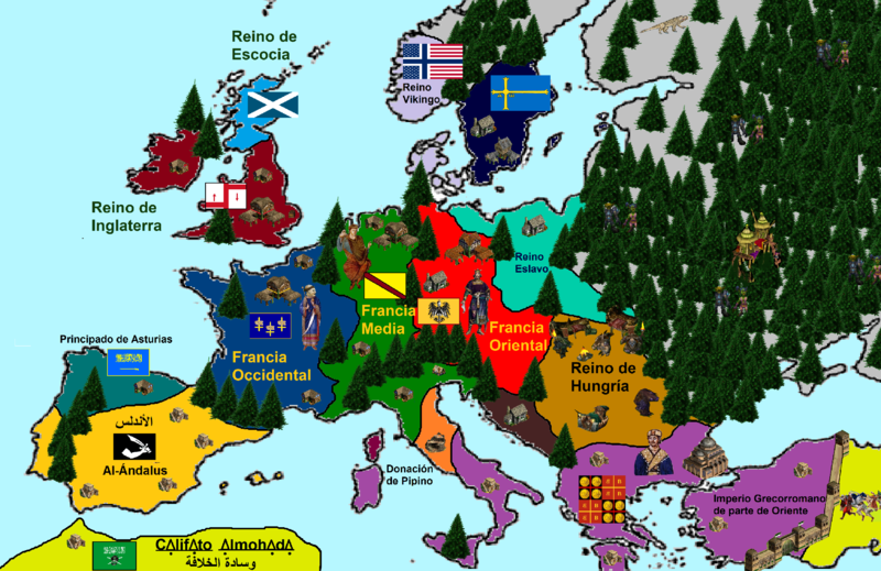 Archivo:Mapa de Europa del Siglo IX.png