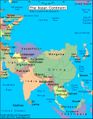 Mapa Asie v americkém atlase