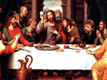 Ježíšova poslední večeře na níž Leonardo namaloval i Chucka Norrise s poněkud větší hlavou, což není chyba, nýbrž mistrovský záměr Leonarda vystihnout nejdůležitější postavu na plátně.