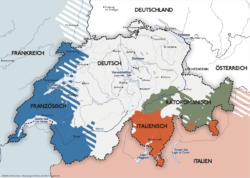Švýcarská konfederace – mapa