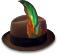 Miniature and slightly edited Feather fedora Original by Rcmurphy