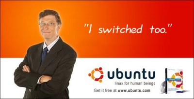 The official logo of the Ubuntu Linux Distribution, depicting three men grabbing each other's penis from behind.