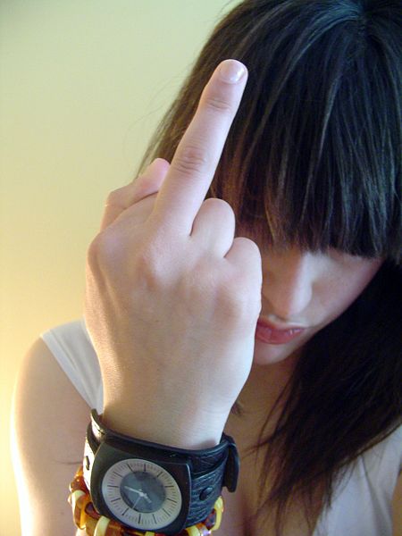 File:Midlle finger girl.jpg