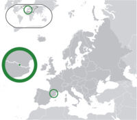 Location of Andorra in Europe