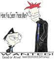 A wanted poster that Zim posted in order to find Dib and Vasquez. "Wanted" theme by Frinko, art by someone else. Invader Zim page