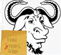 The GNU being all cool