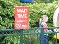 Another unwary tourist is misled by a wait time sign, becoming the Space Mountain Line's newest victim From Tomorrowland