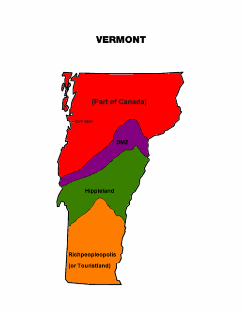 A statical map of Vermont.