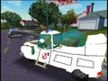 Homer Simpson drives his version of The Ghostbusters' "Ecto 1" vehicle.