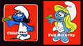 A comparison between pre adolescent female smurfs, and fully mature female smurfs