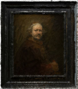 A painting by Rembrandt (1669) of a self portrait he had painted a month earlier