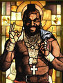 Mr. T in stained glass.