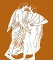Early Hellenic depiction of hobosexuality, note the tramps are unshaven and their apparel dirty. (Greek Vase, circa 5th Century BC).