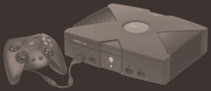 A old dirty-looking image of the Ye Olde Xbox