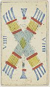 Piedmontese tarot deck - Solesio - 1865 - 9 of Batons.jpg
