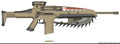 The XM8 Carbine, a former military prototype, is now available for civilian sale with a chainsaw bayonet. Y30