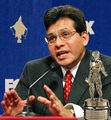 Alberto Gonzales accepts the award for Best Writing in a Legal Policy.