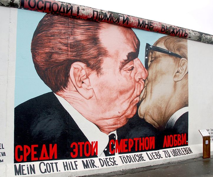 File:Brezhnev and Honecker's kiss at the Berlin Wall.jpg