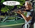 Ethnic minorities deserve what they get if they're dumb enough to be on Clint's lawn when hes holding his M1 garand he used in Korea.