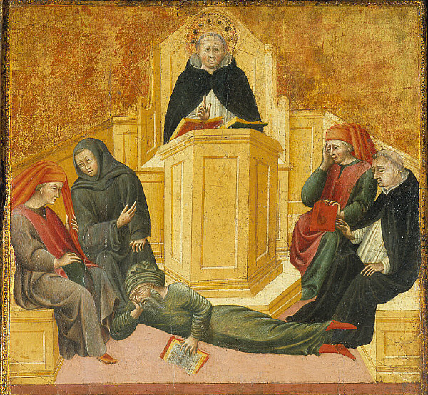 Fichier:Giovanni di Paolo St. Thomas Aquinas Confounding Averroës.JPG