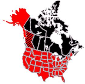 מפת ארצות הברית עם אלסקה מודגשת