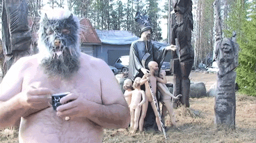 File:Fat finnish guy in dog mask eating mayonnaise.gif