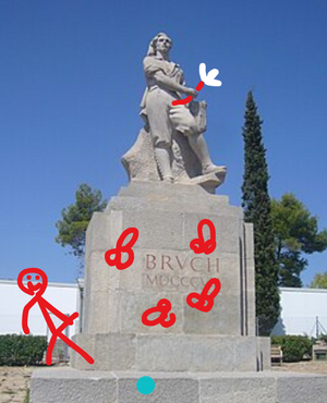 Estatua del niñato en algun lugar de Cataluña