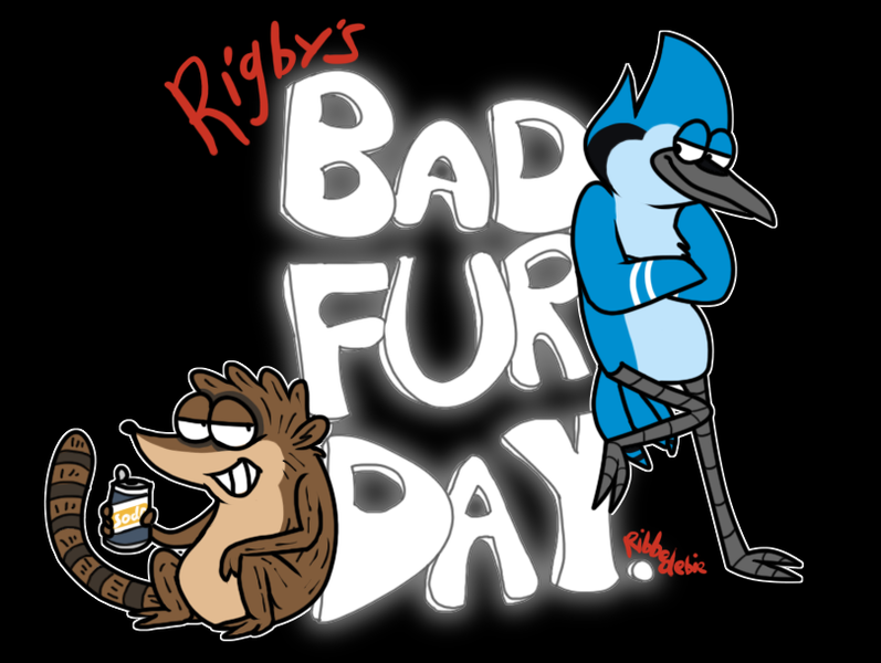 Archivo:Rigby s bad fur day by ribbedebie-d5wm8kn.png