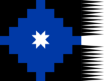 Bandera de Lautaro, diseñada en un Amiga 500.