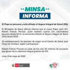 El Papa usa el SIS y... ¿sigue esperando su cita?