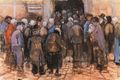 "Gente escapando de la galería", que pintara Van Gogh inspirado en la reacción de los invitados a la primera exposición del maestro. (Gentileza: Museo comunal del Bronx, Nueva York).