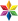 Six pointed Diaspora Star in rainbow colors.svg