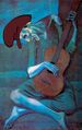 Papá Pitufo tocando flamenco es una de sus pinturas azules más representativas