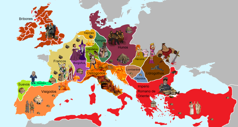 Archivo:Mapa de Europa en el Siglo VI.png