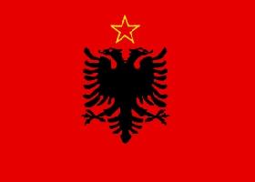 Soubor:Na vlajce Albánské socialistické lidové republiky je zobrazen orel černobylský.gif