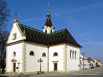 Lanžhotský kostel, jediná dívatelná budova v celém Lanžhotě