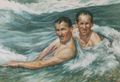 Zápotocký a Viktor Dyk při koupeli v Jaderském moři