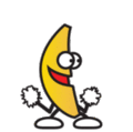 Chybně zobrazený banán s očima na slupce.