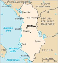 Albánská republika – mapa