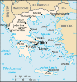 Protektorát Evropské Unie Řecko – mapa