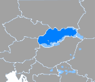 Mapa výskytu Slovenské češtiny.