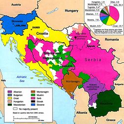 Srbská autonomní oblast Kosovo – mapa