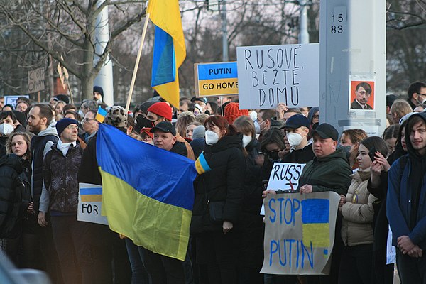 Podpora suverénní Ukrajiny, protest proti ruské invazi 2022-02-25 Brno (3728).jpg