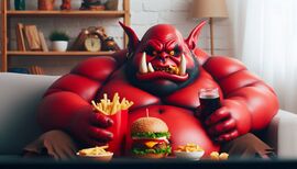 Červený tlustý ork s fast foodem.jpg